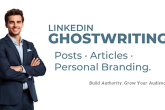 ghostwrite linkedin posts, articles and blogs for personal brands