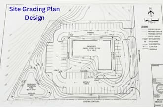 design site grading plan using autocad, erosion plan, site plan, utility plan