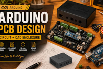design circuit schematic pcb enclosure arduino wireless pcb, iot, cad, fritizig