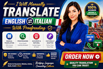 manually translate english to italian with proofreading