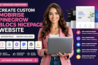 create custom mobirise pinegrow blocs nicepage website wordpress bricks builder