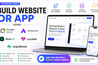 build website or app using google stitch antigravity rork ai lovable supabase
