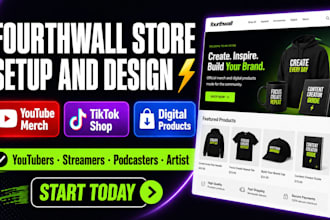 setup and customize fourthwall store for creators and streamers