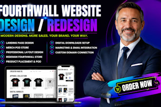 do fourthwall website merch design and redesign fourthwall store print on demand