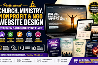 create nonprofit church ministry ngo website design redesign church event flyer