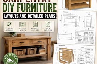 create carpentry DIY furniture layouts and detailed plans