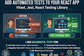 add automated tests with vitest jest playwright