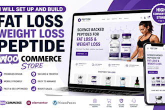 set up and build fat loss weight loss peptide woo commerce store
