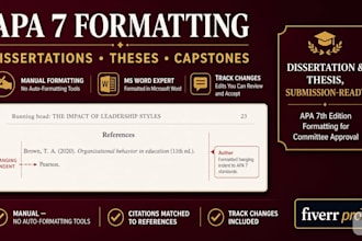 fully edit and format your phd thesis, dissertation in apa 7 style