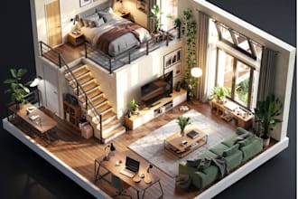 create realistic 3d floor plan rendering using sketchup and photoshop