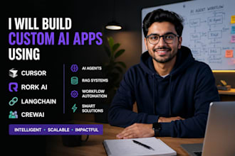 build custom ai apps using cursor, rork ai, langchain and crewai
