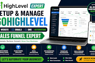 setup and manage gohighlevel website emails SMS automation sales funnel expert