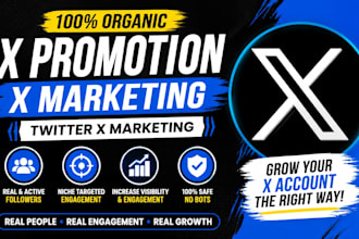 do organic x promotion, x marketing twitter x marketing