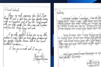write handwritten notes and letters