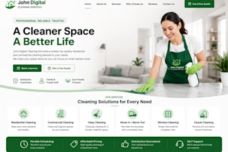 design a professional cleaning website for cleaning services and companies