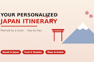 create a personalized japan travel itinerary as a local expert