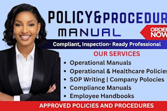 write homecare policy, employee and procedure manual and group home
