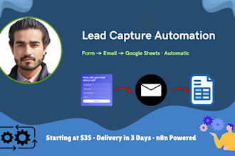 build lead capture automation to save leads in google sheets, send welcome email
