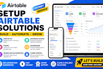 setup airtable CRM database dashboard client portal forms workflow automation
