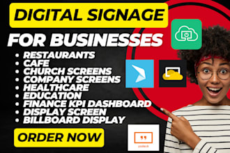 setup digital signage display for restaurant cafe business advertising screens