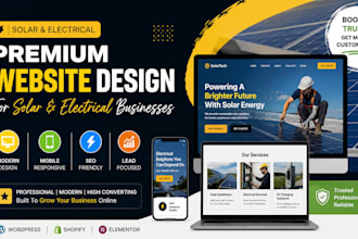 design a premium solar electrical electronic shopify store company website