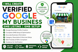 create and verified google my business, gmb listing