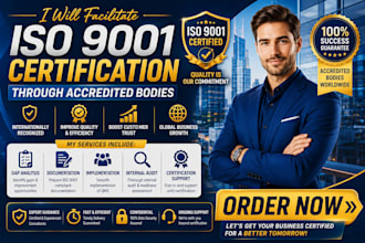 facilitate iso 9001 certification through accredited bodies