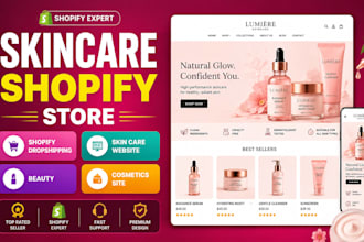 skincare shopify store beauty cosmetics skin care website dropshipping design