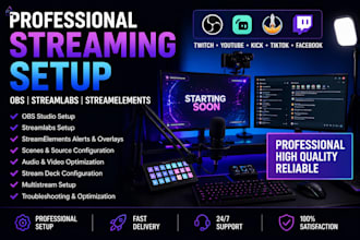 setup obs studio, streamlabs and streamelements for professional streaming