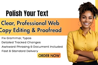 proofread and copy edit polish website content or text