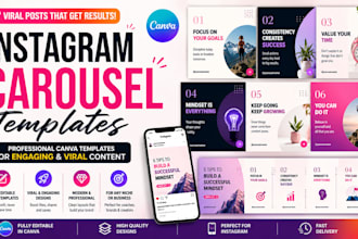 create instagram carousel canva templates social media kit