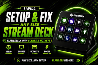 setup and fix any size of stream deck flawlessly with scenes and hotkeys