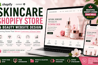 skincare shopify store beauty website and skincare website
