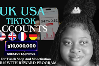 create UK USA tiktok account US tiktok shop account tik tok for non or resident