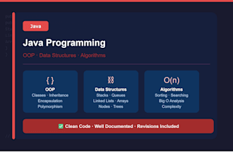 do java programming tasks, oop, data structures and algorithms