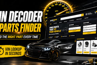 build auto parts ecommerce website with vin decoder and parts finder