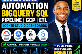 do google cloud automation bigquery sqll pipeline gcp cpanel etl looker studio