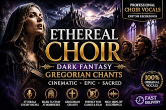 sing ethereal choir vocals, dark fantasy and gregorian chants