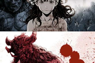 draw bloody horror illustration
