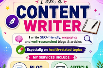 write SEO friendly health blogs articles