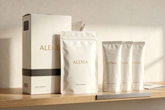 create modern product packaging design with dieline