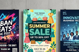create stunning poster designs for events, promotions and business marketing