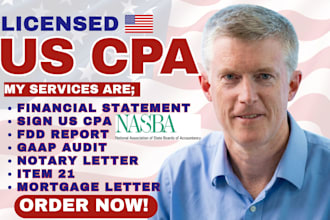 prepare US CPA review letters audit financial statement fdd report item 21