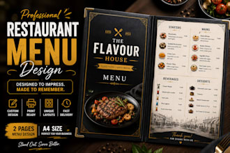 design restaurant menu, food menu and digital menu board