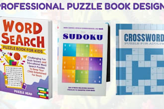 create a unique word search puzzle book for amazon KDP publishing