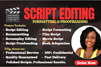 edit, proofread, format, movie script, tv series, screenplay, using final draft