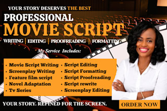 write, edit, and format, movie script, screenplay, screenwriting and film script