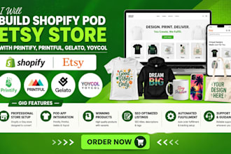 build shopify pod etsy store printify printful gelato yoycol