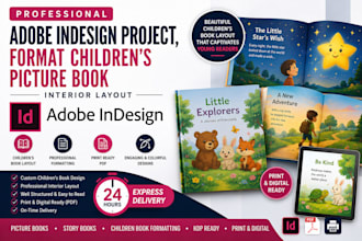 design adobe indesign project, format childrens picture book interior layout