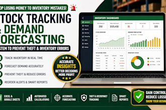 build a stock control, demand forecasting spreadsheet for inventory accuracy